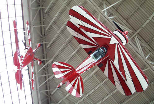 Pitts Specials suspended above the lobby